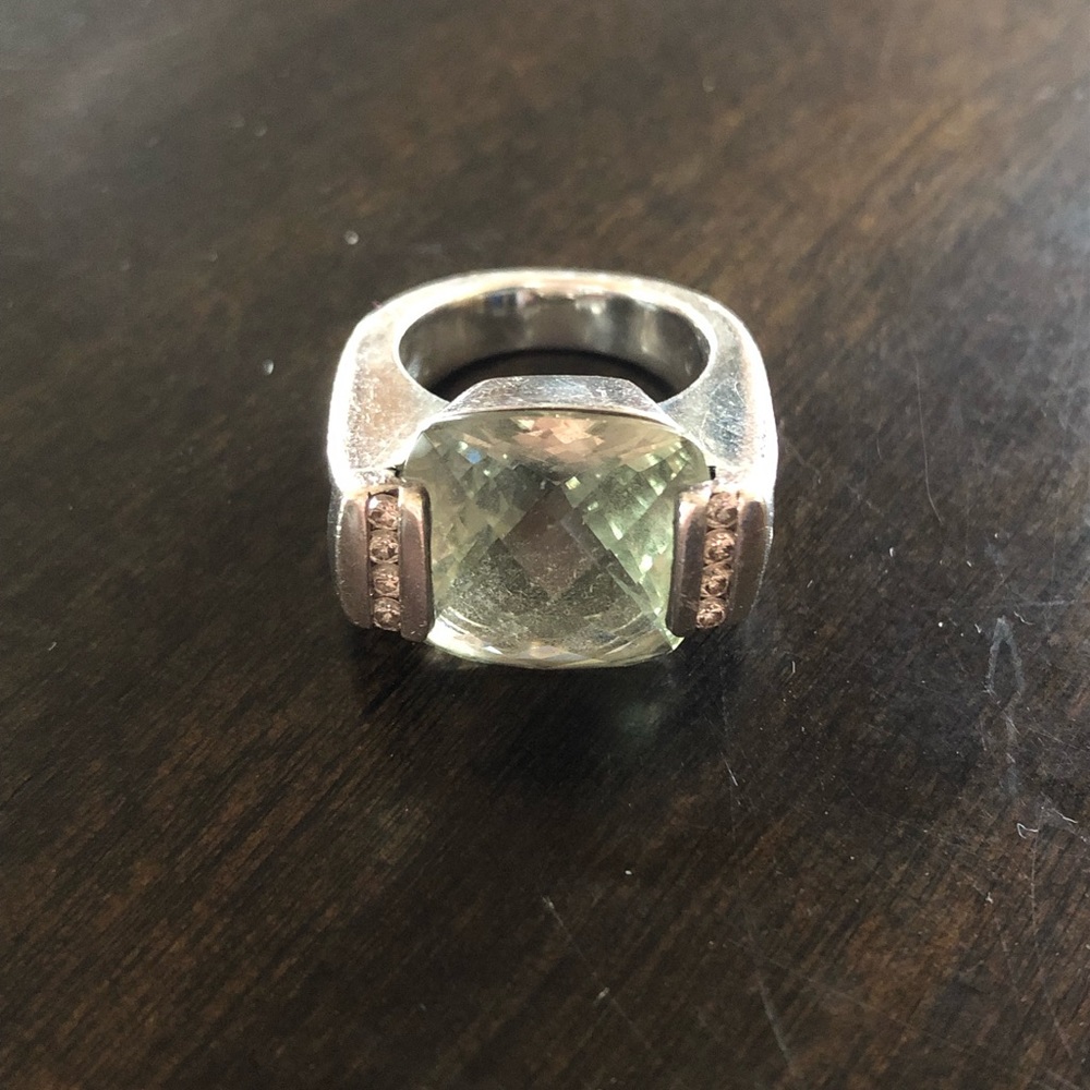 David Yurman Prasolite Ring with Diamond details